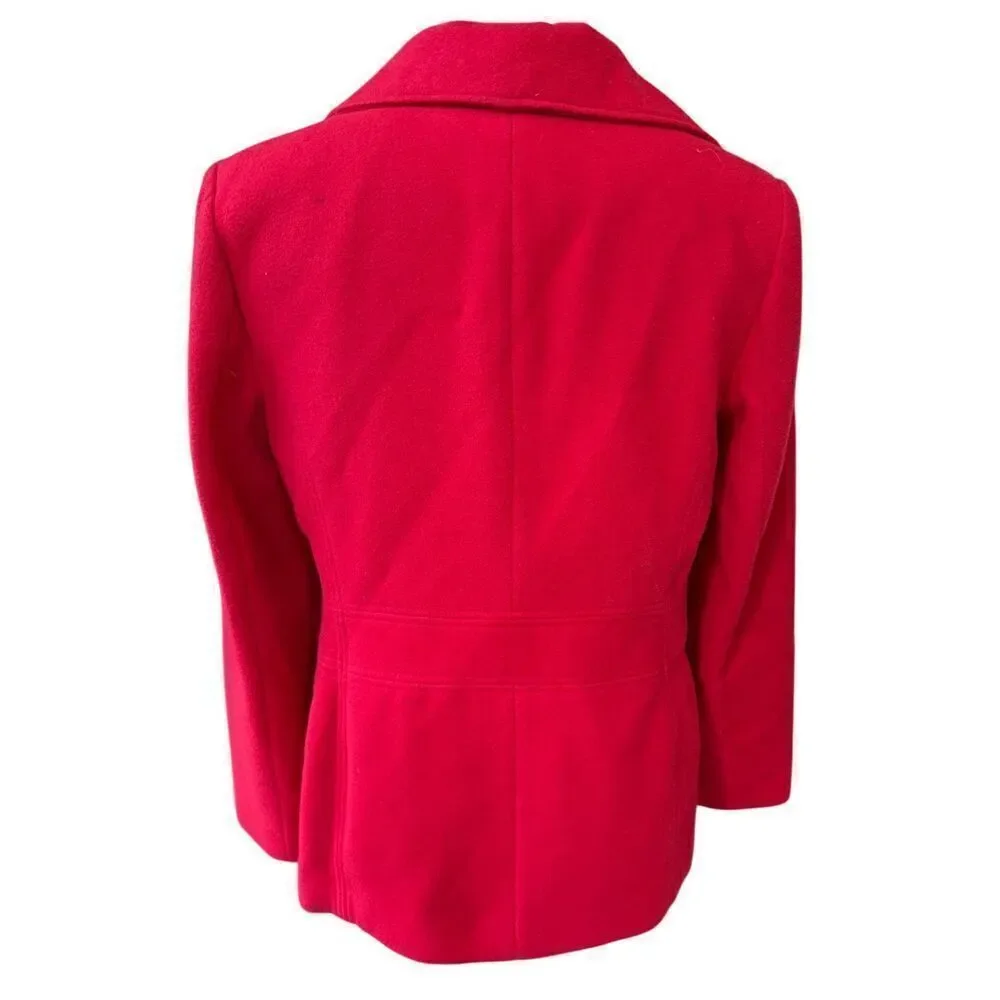 JM Collection Women’s Pea Coat Ted Button Front Sz. M Lined Classic